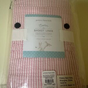 Pottery Barn Kids Pink and White Striped Liner